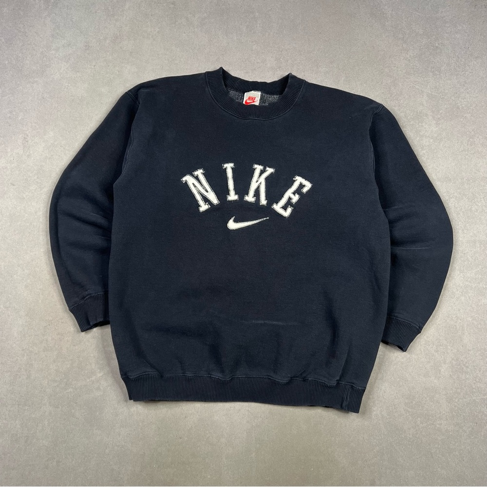 Vintage Nike Men's Sweater Navy Rare 90s